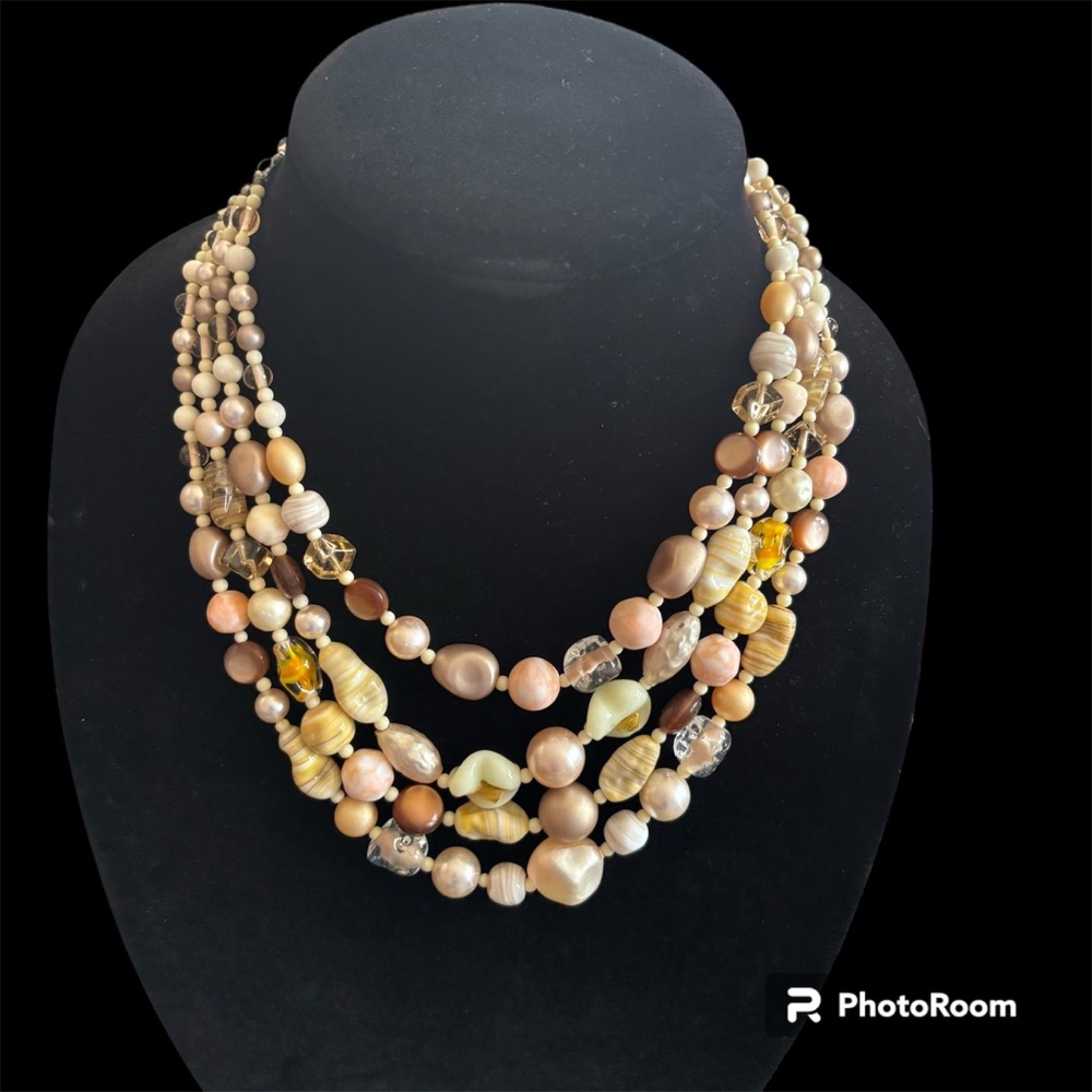 Vintage Multi-Strand Beaded Necklace